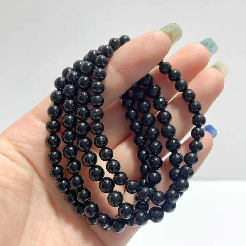 Local Stock - 6MM Black Tourmaline Bracelets Wholesale - Wholesale Crystals