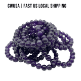 Local Stock - 8MM Amethyst Bracelets Wholesale - Wholesale Crystals