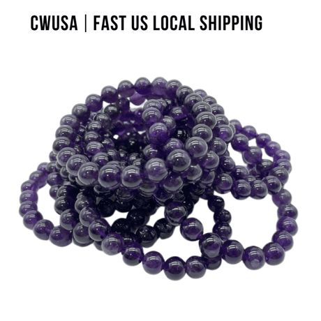 Local Stock - 8MM Amethyst Bracelets Wholesale - Wholesale Crystals