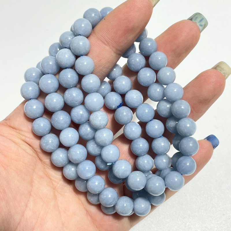 Local Stock - 8MM Angelite Stone Bracelets Wholesale - Wholesale Crystals