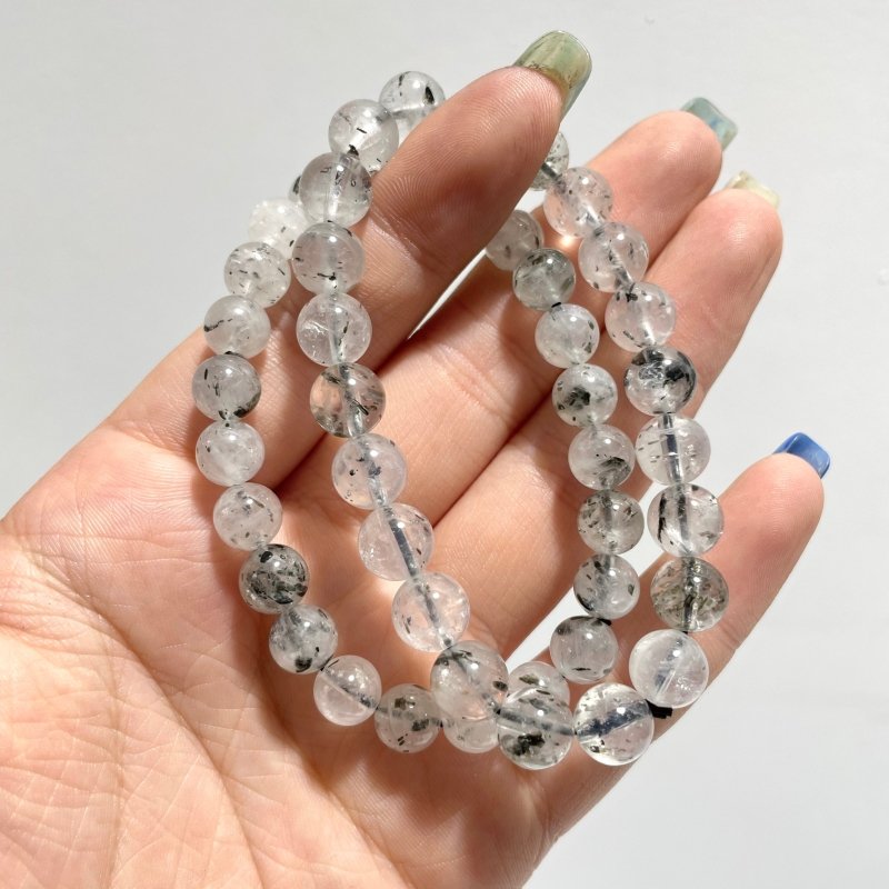 Local Stock - 8MM Black Mica Crystal Bracelets Wholesale - Wholesale Crystals