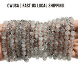 Local Stock - 8MM Black Mica Crystal Bracelets Wholesale - Wholesale Crystals