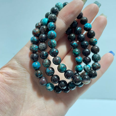 Local Stock - 8MM Chrysocolla mixed Malachite Bracelets Wholesale - Wholesale Crystals