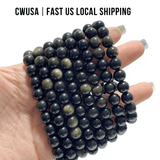 Local Stock - 8MM Gold Sheen Obsidian Bracelets Wholesale - Wholesale Crystals