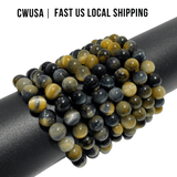 Local Stock - 8MM Gold&Blue Tiger Eye Bracelets Wholesale - Wholesale Crystals