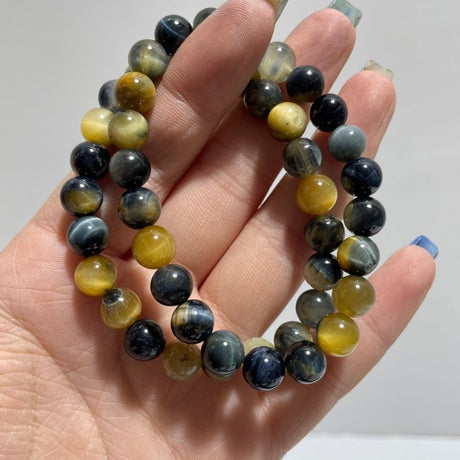 Local Stock - 8MM Gold&Blue Tiger Eye Bracelets Wholesale - Wholesale Crystals