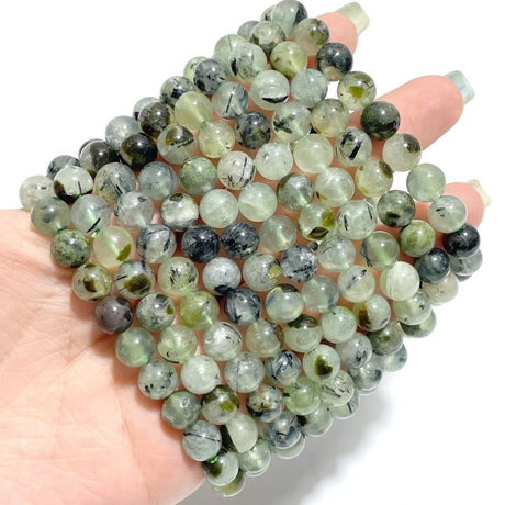 Local Stock - 8MM Green Prehnite Mixed Green Tourmaline Bracelet Wholesale - Wholesale Crystals