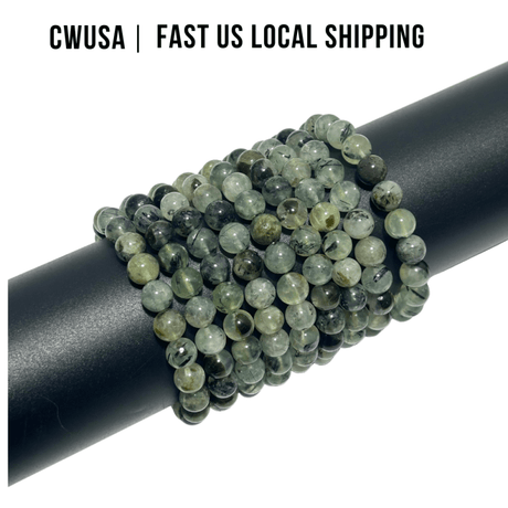 Local Stock - 8MM Green Prehnite Mixed Green Tourmaline Bracelet Wholesale - Wholesale Crystals