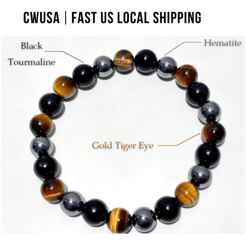 Local Stock - 8MM Hematite Tiger Eye Black Tourmaline Mixed Bracelets Wholesale - Wholesale Crystals