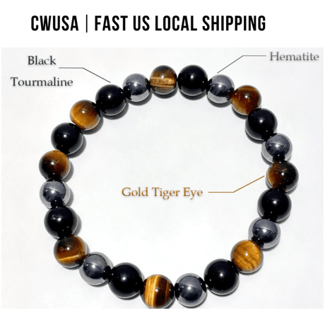 Local Stock - 8MM Hematite Tiger Eye Black Tourmaline Mixed Bracelets Wholesale - Wholesale Crystals