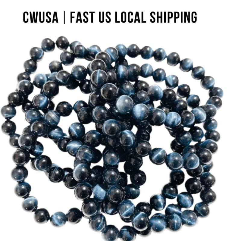 Local Stock - 8MM High Quality Blue Tiger Eye Bracelets Wholesale - Wholesale Crystals