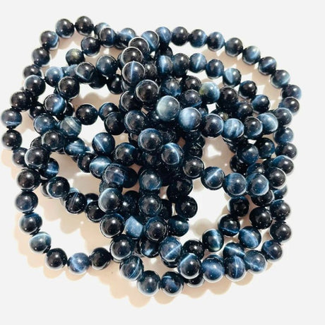 Local Stock - 8MM High Quality Blue Tiger Eye Bracelets Wholesale - Wholesale Crystals