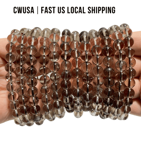 Local Stock - 8MM High Quality Light Color Smoky Quartz Bracelets Wholesale - Wholesale Crystals