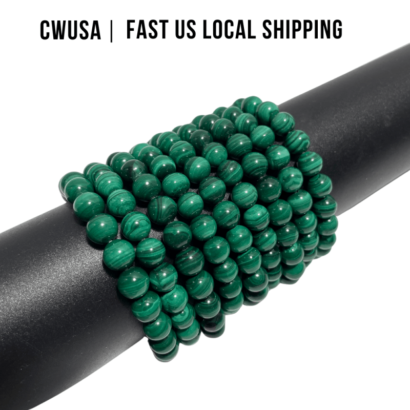 Local Stock - 8MM Malachite Bracelets Wholesale - Wholesale Crystals