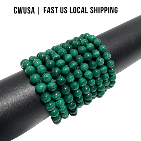 Local Stock - 8MM Malachite Bracelets Wholesale - Wholesale Crystals