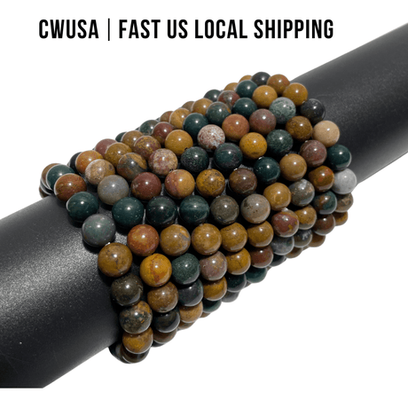Local Stock - 8MM Ocean Jasper Bracelet Wholesale - Wholesale Crystals