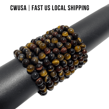 Local Stock - 8MM Red&Gold&Blue Tiger Eye Mixed Color Bracelets Wholesale - Wholesale Crystals