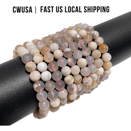 Local Stock - 8MM Sakura Flower Agate Bracelets Wholesale - Wholesale Crystals