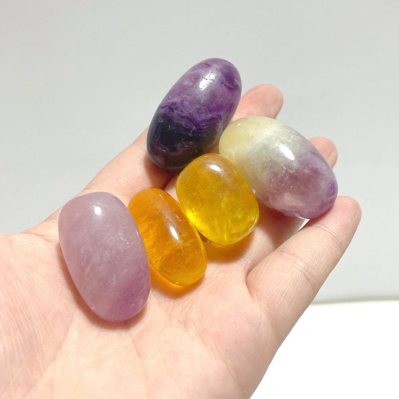 Local Stock - Colorful Fluorite Tumbled Stone Wholesale - Wholesale Crystals