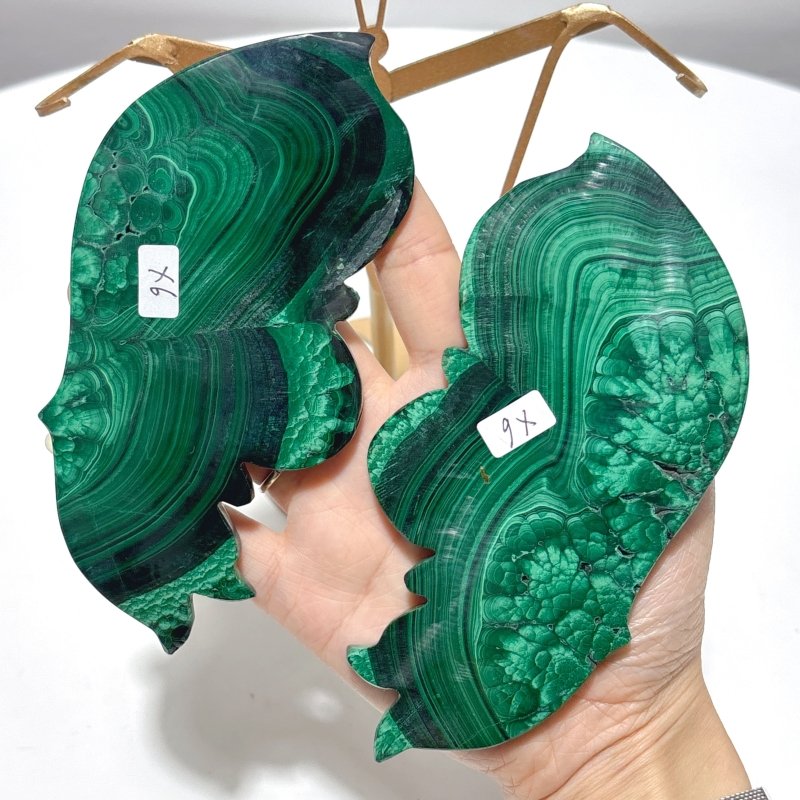 Malachite Butterfly Wing Crystal Carving With Stand - Wholesale Crystals