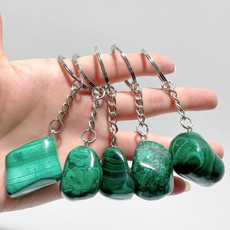 Malachite Tumbled Keychain Wholesale
