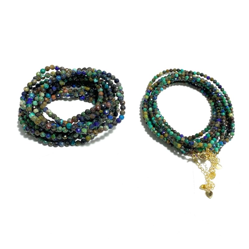 Mini Beads Chrysocolla Mixed Malachite Multi - Faceted Bracelets Necklace Wholesale - Wholesale Crystals