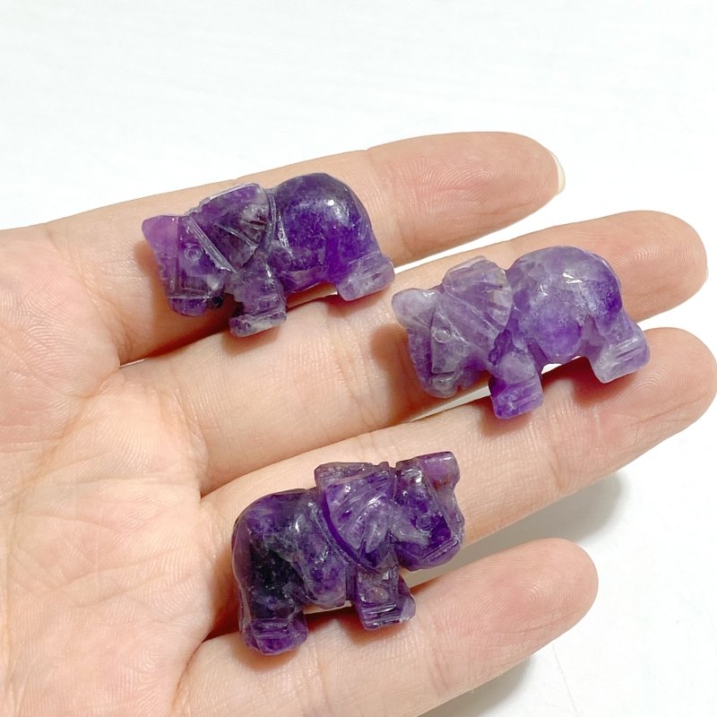 Mini Chevron Amethyst Elephant Carving Wholesale -Wholesale Crystals