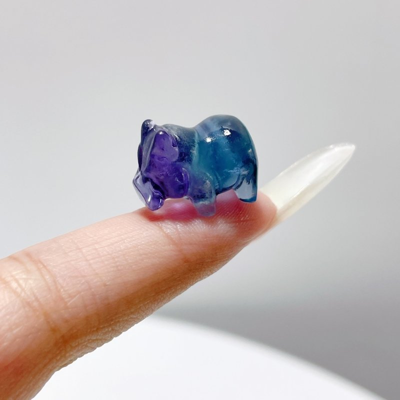 Mini Fluorite Hippopotamus Carving Wholesale - Wholesale Crystals