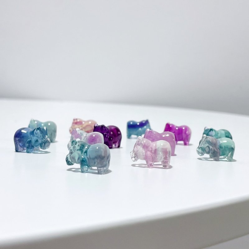 Mini Fluorite Hippopotamus Carving Wholesale - Wholesale Crystals