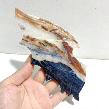 Mixed Colorful Agate Demon And Angel Wing Carving With Stand - Wholesale Crystals