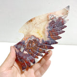 Morocco Agate Demon And Angel Wing Carving With Stand - Wholesale Crystals
