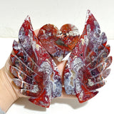 Morocco Agate Heart Wing Carving With Stand -Wholesale Crystals