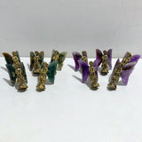 Moss Agate & Chevron Amethyst Crystal Butterfly Fairy Carving -Wholesale Crystals