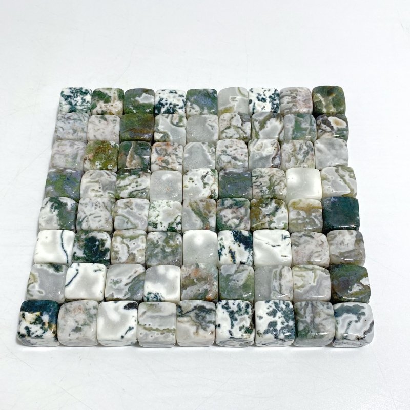 Moss Agate Cube Tumbled Wholesale -Wholesale Crystals