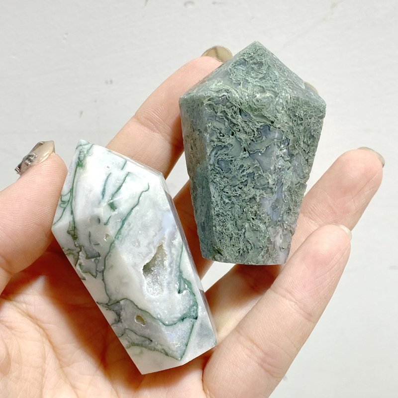Moss Agate CupCake Shape Tower Points Wholesale -Wholesale Crystals