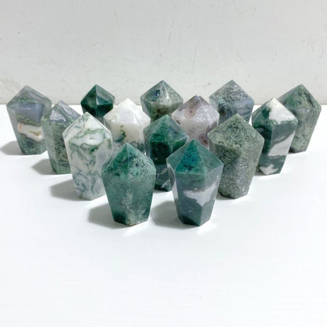 Moss Agate CupCake Shape Tower Points Wholesale -Wholesale Crystals