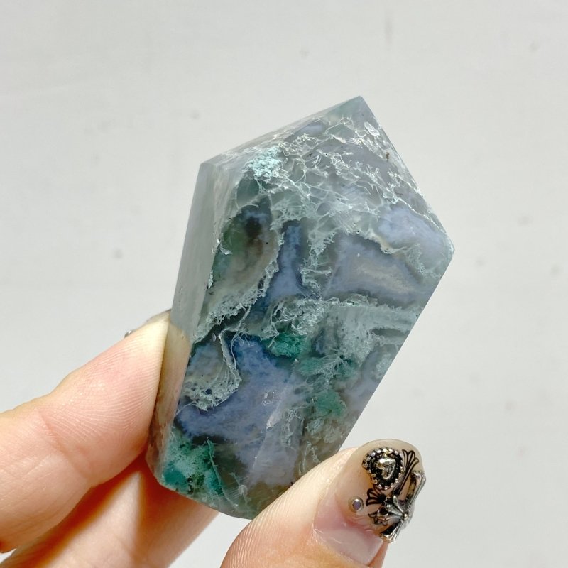 Moss Agate CupCake Shape Tower Points Wholesale -Wholesale Crystals