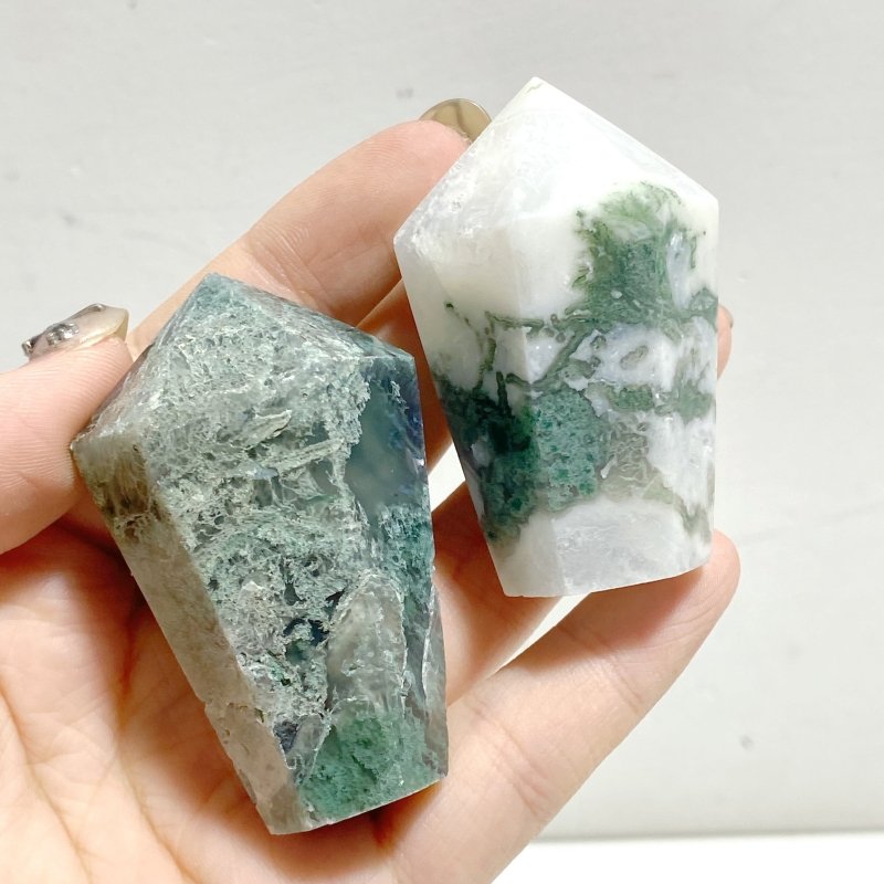 Moss Agate CupCake Shape Tower Points Wholesale -Wholesale Crystals