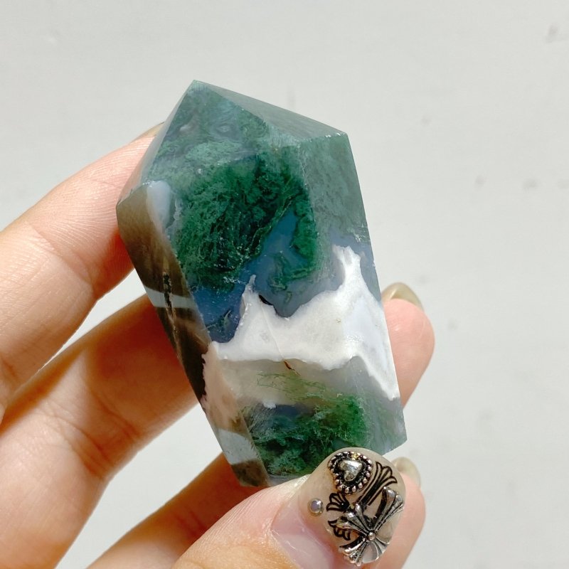 Moss Agate CupCake Shape Tower Points Wholesale -Wholesale Crystals