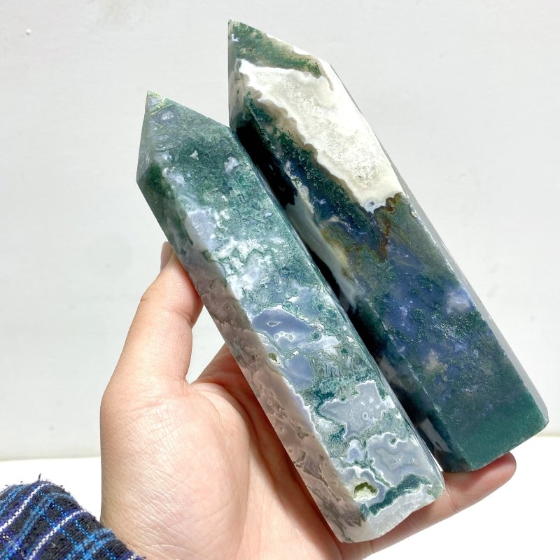 Moss Agate Point Wholesale - Wholesale Crystals