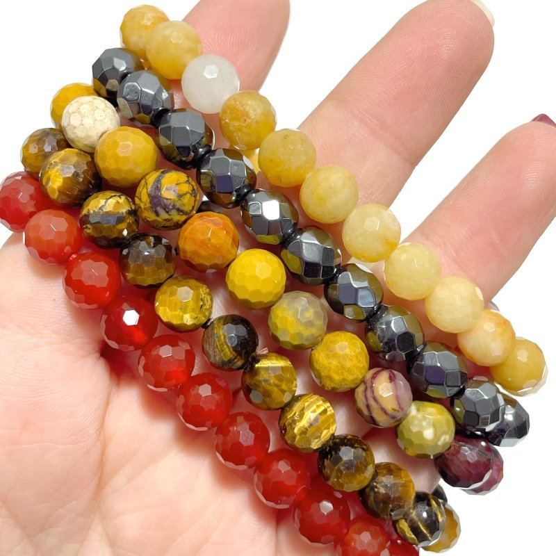 Multi - faceted Bracelets Wholesale Carnelian Tiger Eye Mookaite - Wholesale Crystals