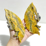 Natural Bumble Bee Stone Jasper Butterly Wing Carving With Stand - Wholesale Crystals