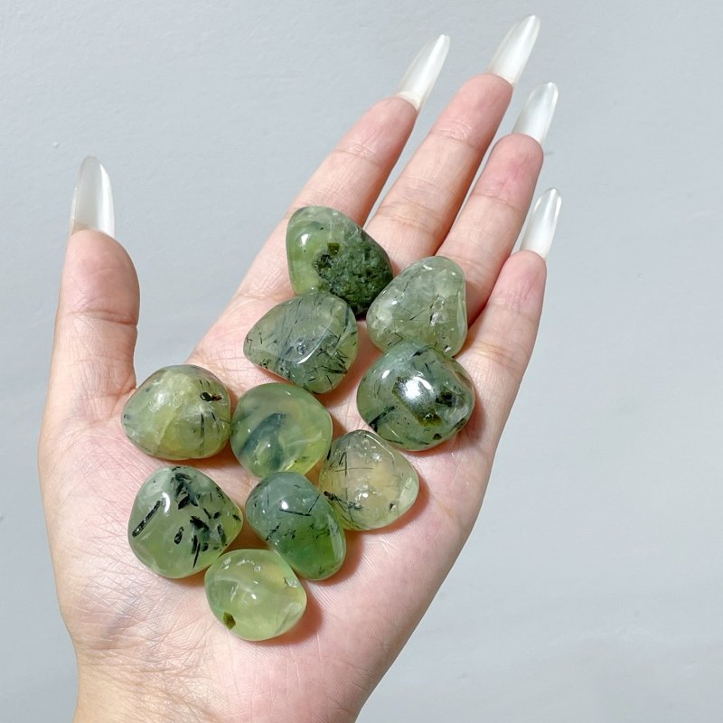 Natural Green Prehnite Tumbled Wholesale - Wholesale Crystals