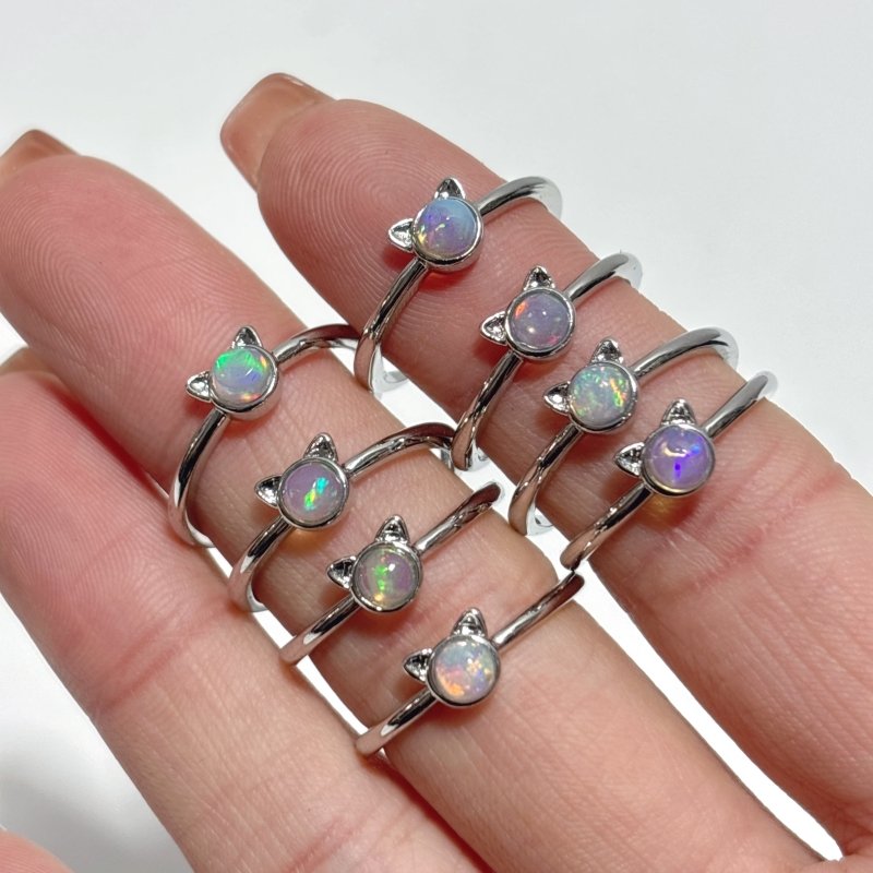 Natural Opal Crystal Ring Cat Head Shape Wholesale - Wholesale Crystals