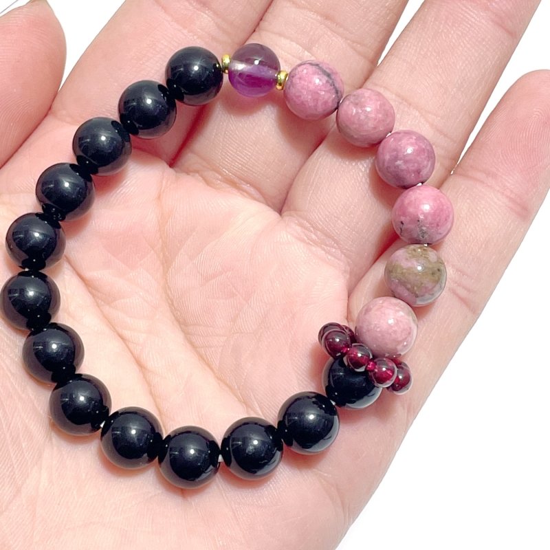 Obsidian Amethyst Rhodonite Mixed Garnet DIY Bracelet Wholesale Original Design - Wholesale Crystals