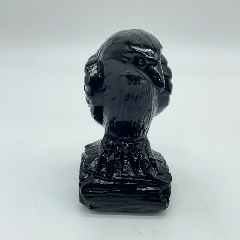 Obsidian Eagle Standing On The Wood Carving Wholesale -Wholesale Crystals