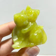 Obsidian Green Jade Cuddle Cat Carving Wholesale - Wholesale Crystals