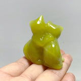 Obsidian Green Jade Cuddle Cat Carving Wholesale - Wholesale Crystals
