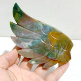 Ocean Jasper Heart Wing Carving With Stand -Wholesale Crystals