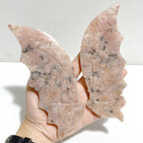 Pink Agate Flying Dragon Wing Carving With Stand - Wholesale Crystals